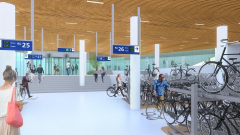 Hilversum ontvangt 14 miljoen euro van het Rijk voor gloednieuwe fietsenstalling onder Stationsplein